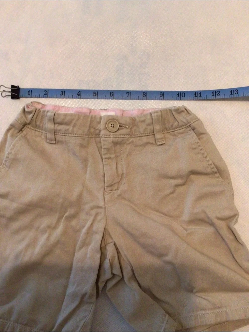 2pc Gap Kids Girls Khaki School Chino Shorts Size 10 Slim Adjustable Waist